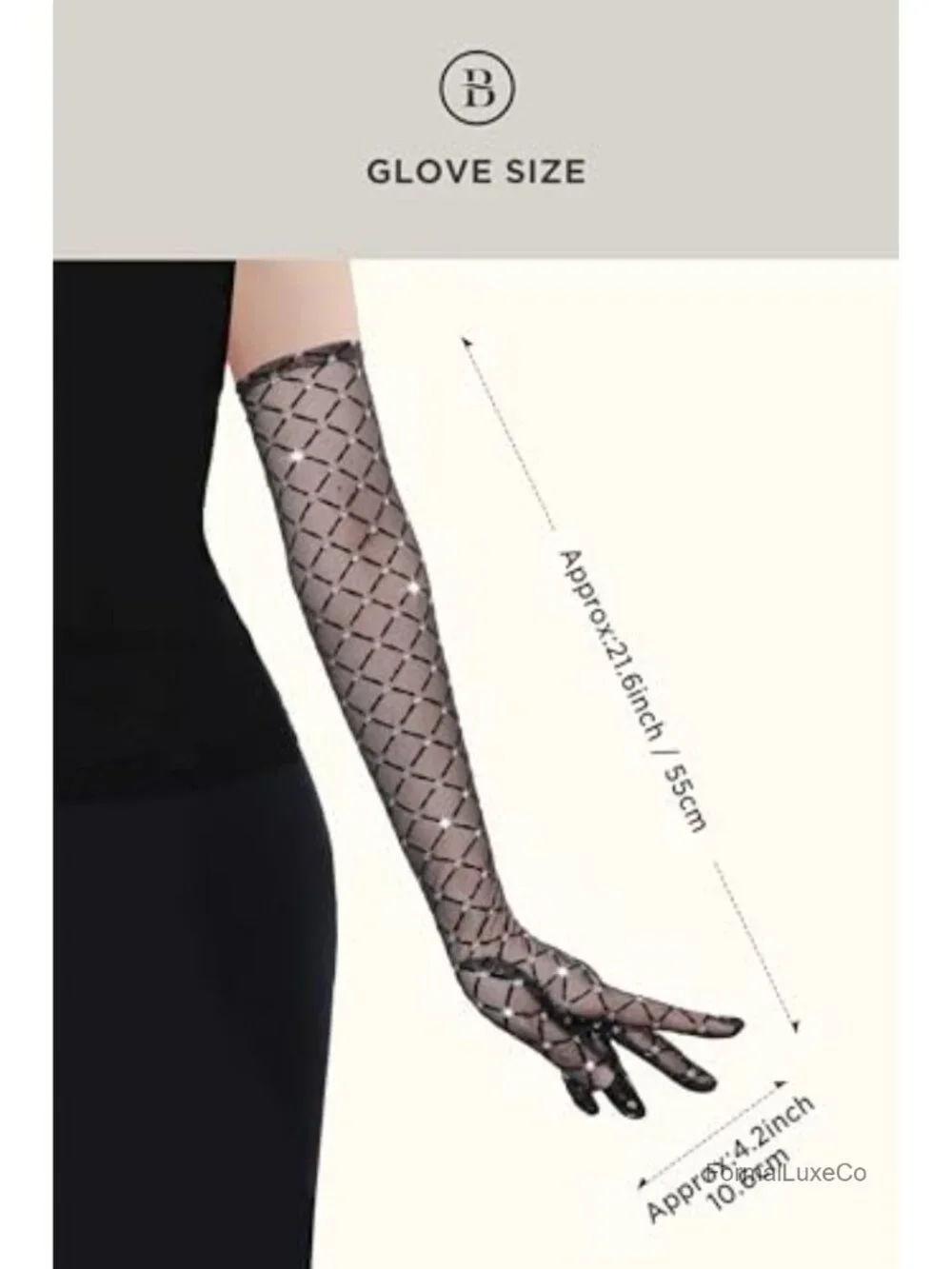 Mesh Sheer Gloves Sparkly Long Vintage Evening Stretchy Costume Gloves for Prom